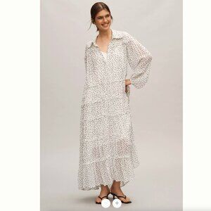 Long-Sleeve Smocked Tiered Maxi Dress